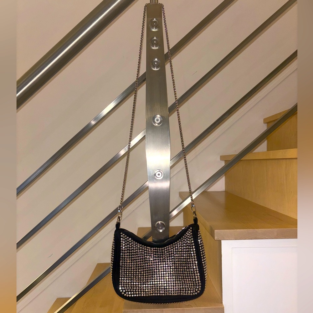 Sparkly cross body bag with crystals